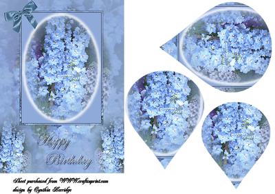 Blue Flowers Teardrop Pryamage