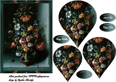 Vintage Flowers Teardrop