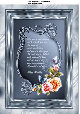 A4 Roses Birthday Verse