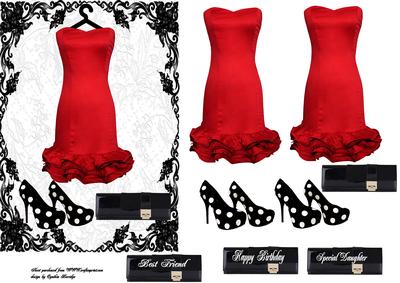 Red Dress Decoupage