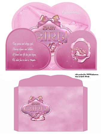 Baby Girl Heart Shape Gatefold