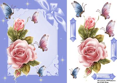 Blue Frame Rosy Glow
