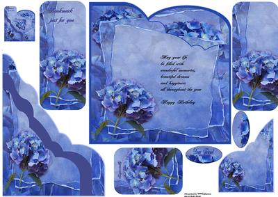Blue Shaped Card Bookmark and Tag