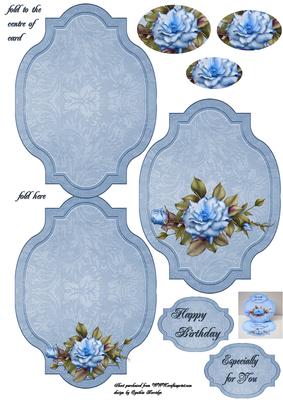 Blue Rose Fancy Easel