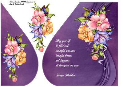 Flowers Teardrop Card