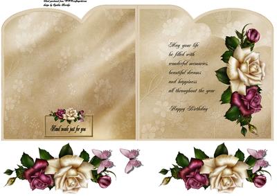 Shaped Card Verse and Roses