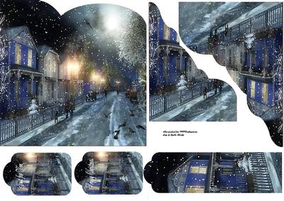 Christmas Snow Scene with Bookmark
