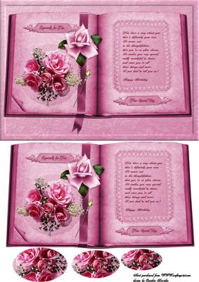 Pink Rose Book with Verse