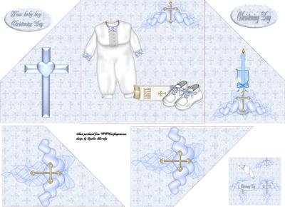 Crisscross Gate Fold Boy Christening