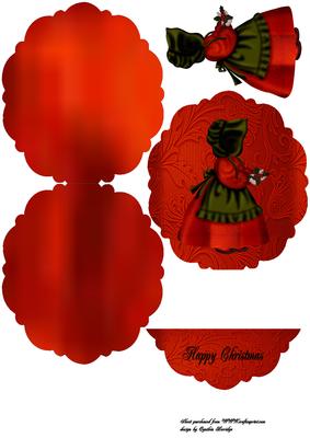 Fancy Easel Sunbonnet Sue Christmas