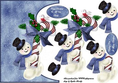 Christmas Snowman Inverted Card