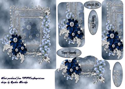 Blue Flowers Sympathy with Bookmark