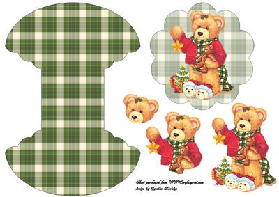 Christmas Teddy Wobble Card
