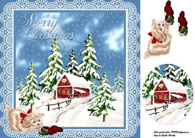 Christmas Barn and Dog
