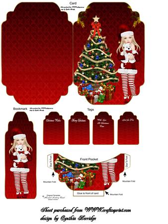 Christmas Card Pocket,tags,bookmark