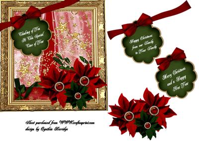 Christmas Flowers and Tags