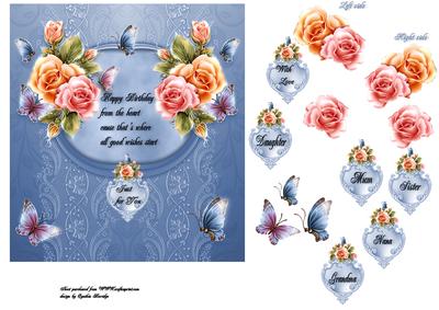 Oval Flowers and Butterflies