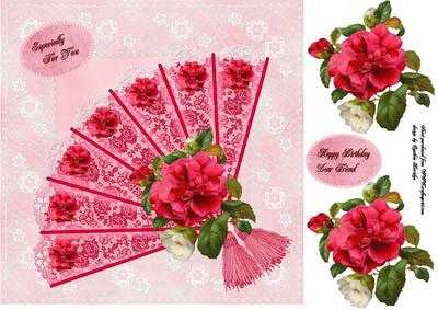 Vintage Rose Fan