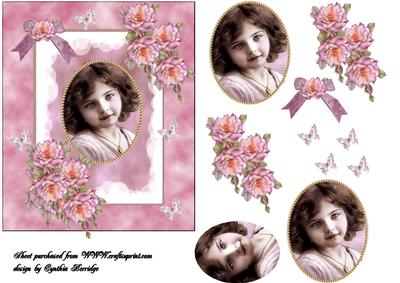 Vintage Girl and Roses