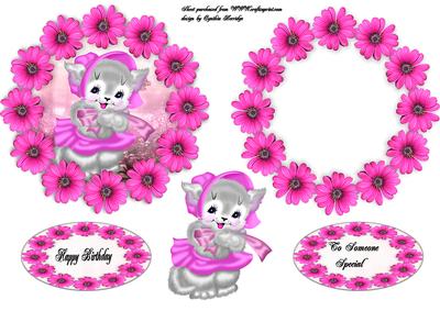 Pink Bonnet Kitty