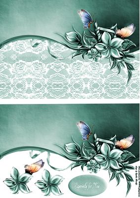 Mint Faux Envelope Card
