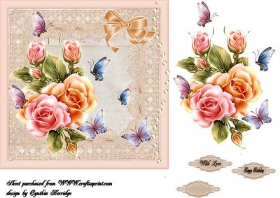 Cream Lace and Butterflies
