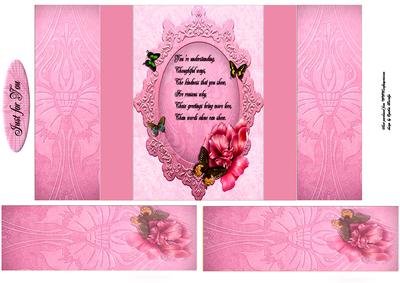 Pink Frame Roses Gate Fold Book