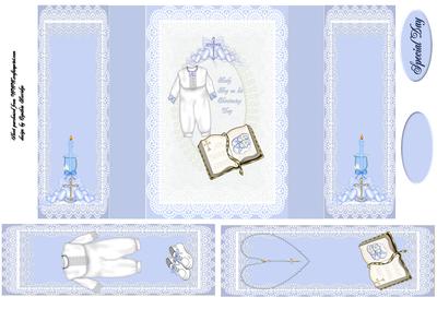 Baby Boy Christening Gate Fold Book