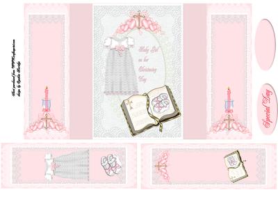 Baby Girl Christening Gate Fold Book