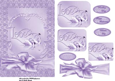 A5 Love Swans Lavender