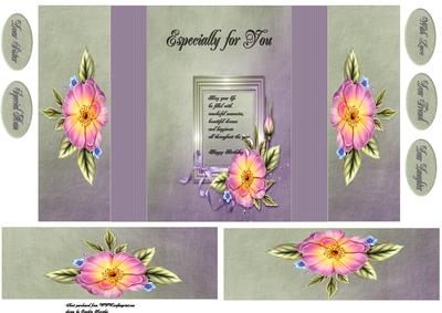 Pink Flowers Gate Fold Book