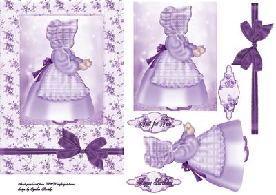 Sunbonnet Sue Lavender Framed
