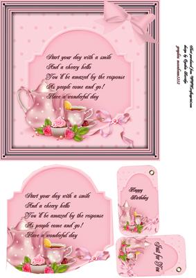 Pink Teatime Verse Card