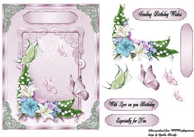 Flowers and Butterflies Card Front
