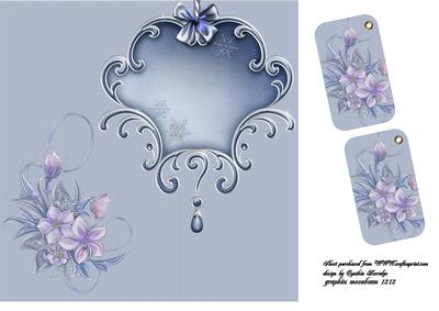 Lavender and Blue Flowers Insert