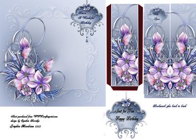 Lavender Blue Flowers Bookmark Card