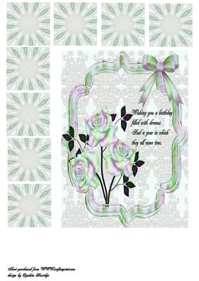 7x5 Fantasy Rose Teabag Sheet