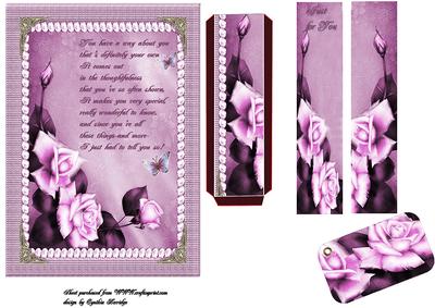 Pink Roses Bookmark Card