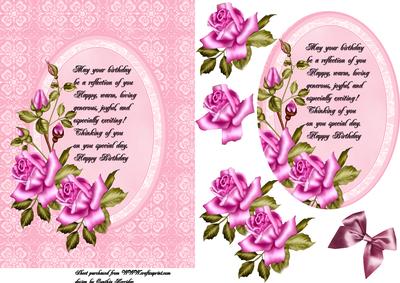 Oval Frame Pink Roses