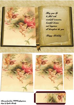 Vintage Fairies Book and Bookmark