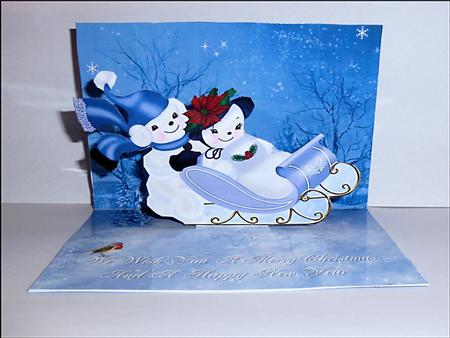 Snow Couple Pop Up Card