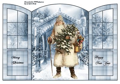 Father Christmas Blue Gatefold