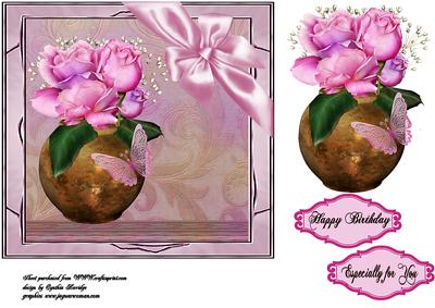 Vase Pink Roses