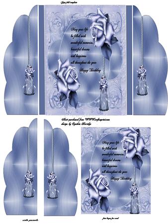 Blue Rose Gate Fold Card