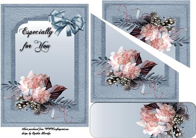 Pink Flowers Pocket Bookmark Card