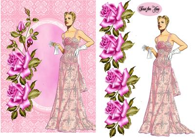 Lady in Pink Oval Frame