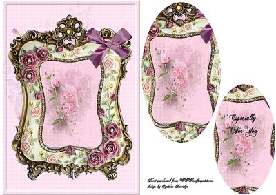 Vintage Rose Frame Card