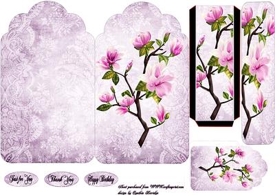 Shaped Card Magnolia Bookmark