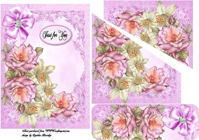 Pink Rose and Lilies Bookmark