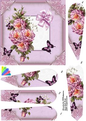 Fan Roses and Butterflies
